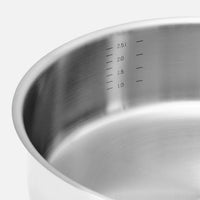Głęboka patelnia Core Standard, ø 24 cm (2,5 l) - Patelnia bez nitów z jednowarstwowej stali nierdzewnej, z pokrywką