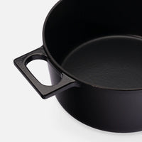 Garnek Mattia 3.0 Standard, ø 26 cm (5,5 l) - Garnek żeliwny emaliowany z pokrywką, błyszczący czarny