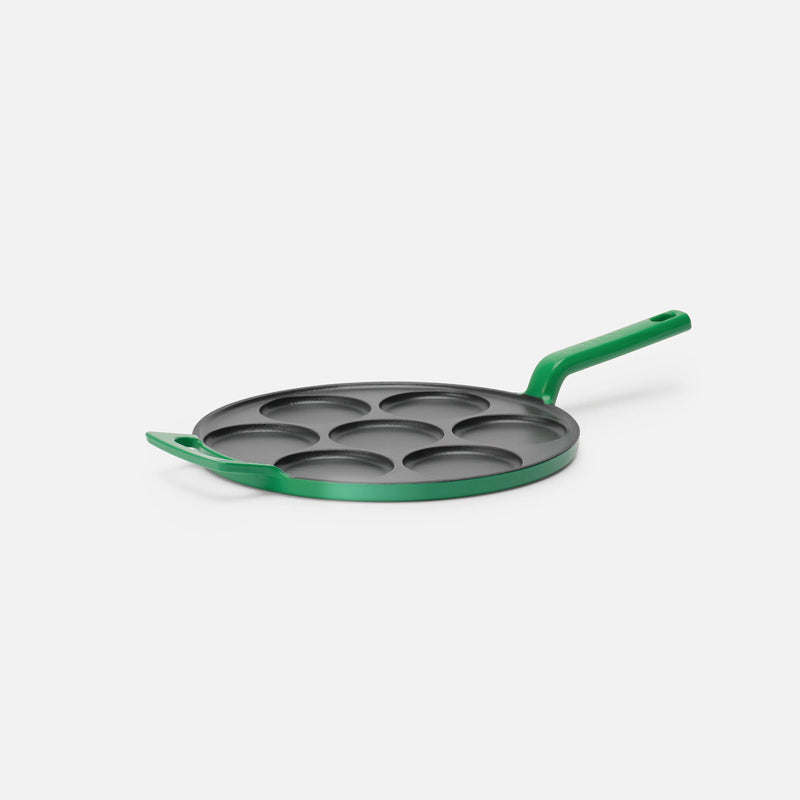 Patelnia do racuchów Mattia 3.0 Standard, ø 26 cm - Patelnia żeliwna emaliowana, błyszcząca zielona