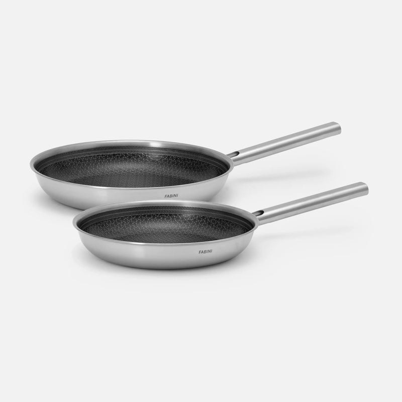 Zestaw patelni Hybrid Standard, ø 26 cm + ø 30 cm, 2 części - Patelnie bez nitów z wielowarstwowej stali nierdzewnej z hybrydową powłoką ceramiczną, bez pokrywek