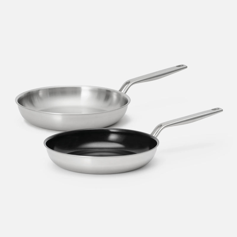 Zestaw patelni Lucca 4.0 Pro, ø 26 cm, 2 części - Patelnia bez nitów z wielowarstwowej stali nierdzewnej + nieprzywierająca patelnia bez nitów z wielowarstwowej stali nierdzewnej z powłoką ceramiczną