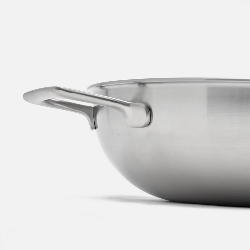 Patelnia wok Lucca 4.0 Pro, ø 30 cm - Nieprzywierająca patelnia bez nitów z wielowarstwowej stali nierdzewnej z powłoką ceramiczną z pokrywką
