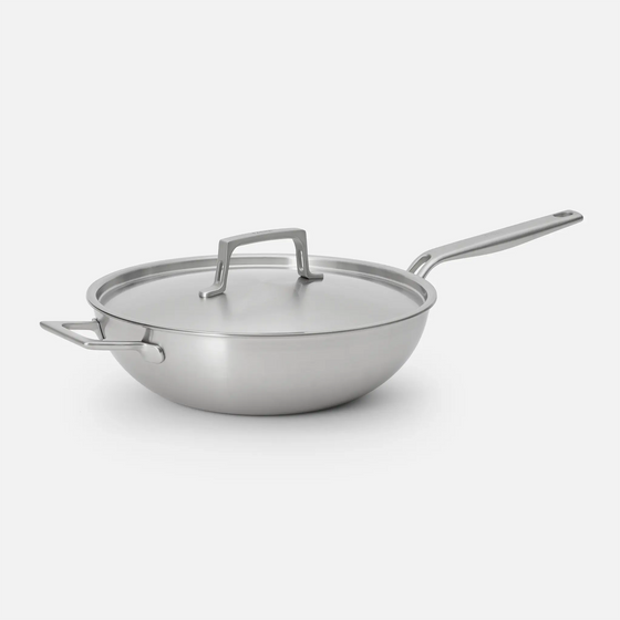 Patelnia wok Lucca 4.0 Pro, ø 30 cm - Patelnia bez nitów z wielowarstwowej stali nierdzewnej z pokrywką