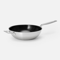 Patelnia wok Lucca 4.0 Pro, ø 30 cm - Nieprzywierająca patelnia bez nitów z wielowarstwowej stali nierdzewnej z powłoką ceramiczną z pokrywką