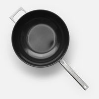 Patelnia wok Lucca 4.0 Pro, ø 30 cm - Nieprzywierająca patelnia bez nitów z wielowarstwowej stali nierdzewnej z powłoką ceramiczną z pokrywką