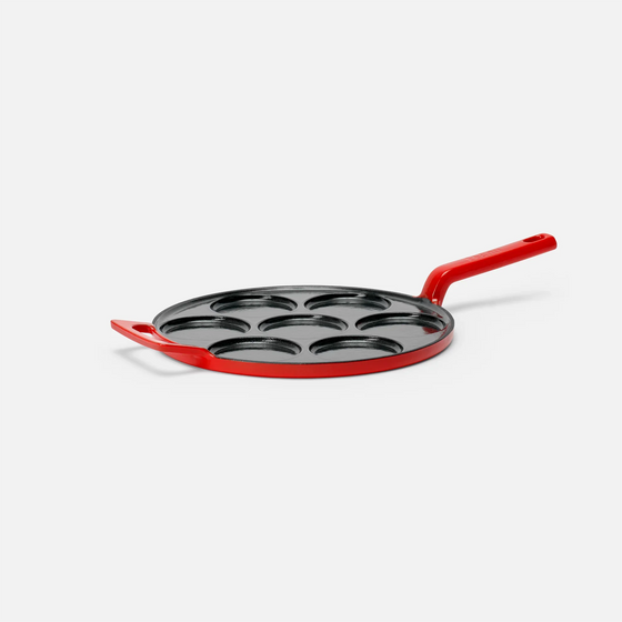 Patelnia do racuchów Mattia 3.0 Standard, ø 26 cm - Patelnia żeliwna emaliowana, błyszcząca czerwona