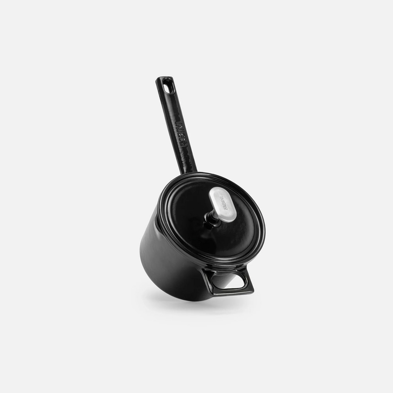 Rondel Mattia 3.0 Standard, ø 14 cm (1,65 l) - Rondel żeliwny emaliowany z pokrywką, błyszczący czarny
