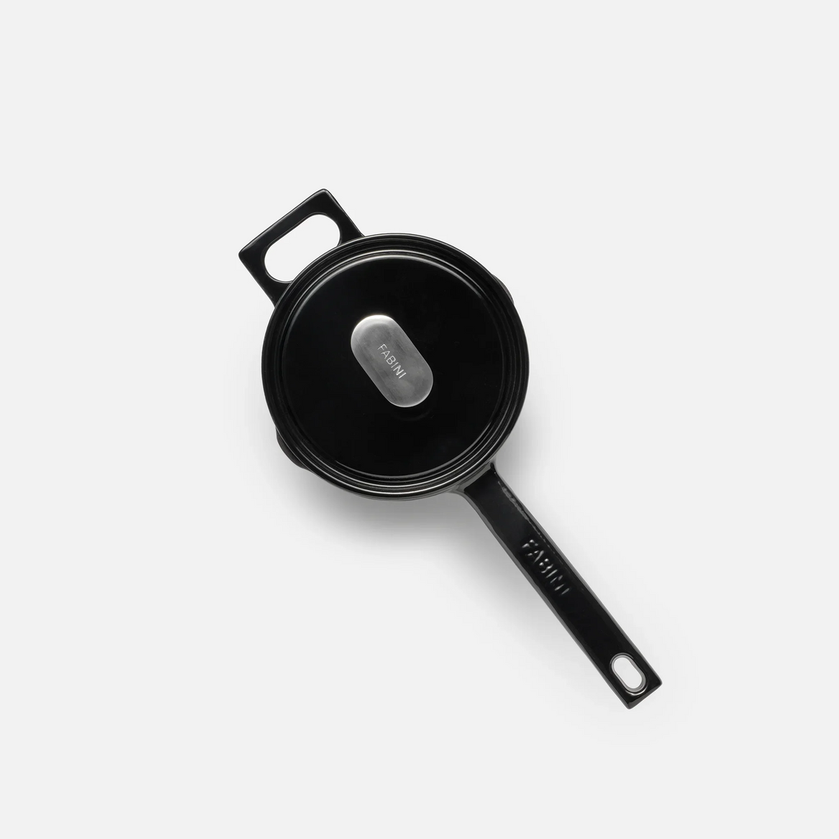Rondel Mattia 3.0 Standard, ø 14 cm (1,65 l) - Rondel żeliwny emaliowany z pokrywką, błyszczący czarny