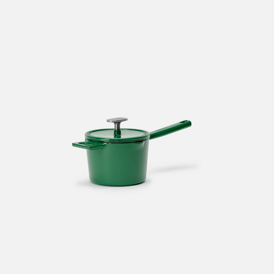 Rondel Mattia 3.0 Standard, ø 14 cm (1,65 l) - Rondel żeliwny emaliowany z pokrywką, błyszczący zielony
