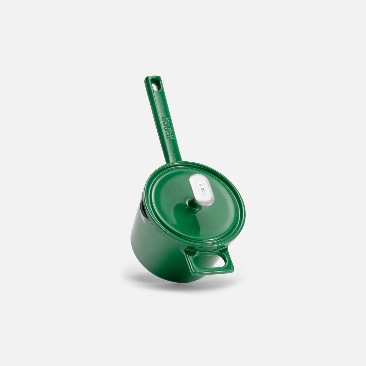 Rondel Mattia 3.0 Standard, ø 14 cm (1,65 l) - Rondel żeliwny emaliowany z pokrywką, błyszczący zielony