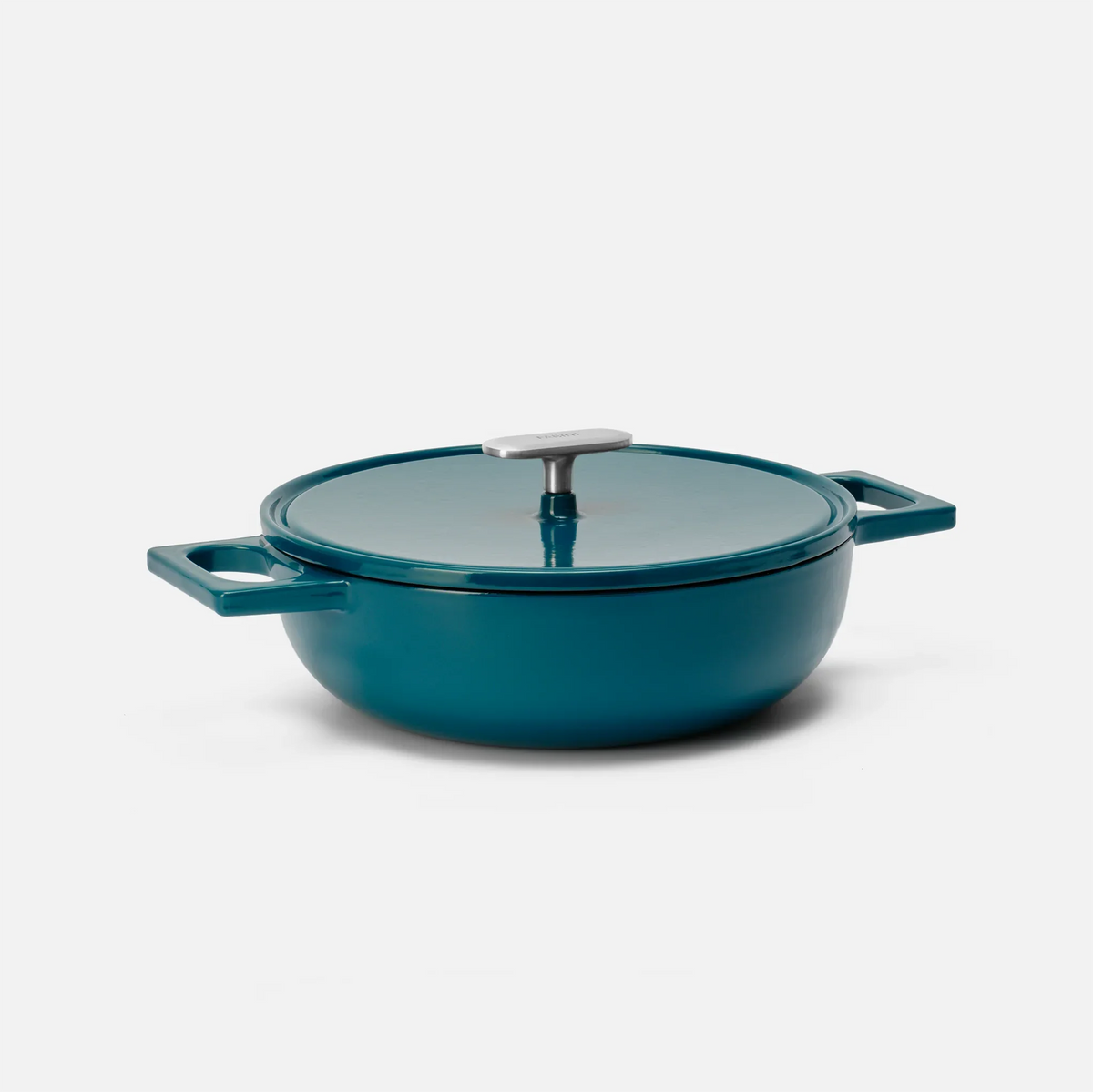 Patelnia do serwowania Mattia 3.0 Standard, ø 26 cm - Patelnia żeliwna emaliowana z pokrywką, błyszcząca morska