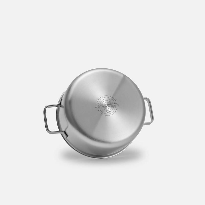Niski garnek Lucca 4.0 Standard, ø 24 cm (4 l) - Garnek bez nitów z wielowarstwowej stali nierdzewnej z pokrywką