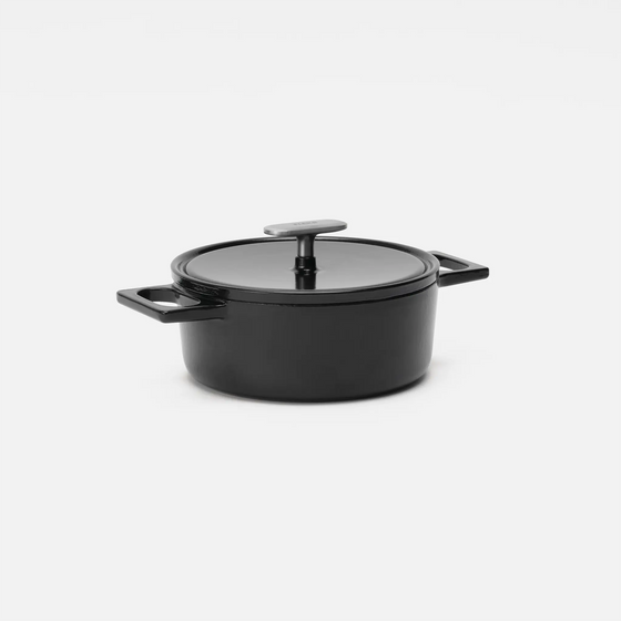 Garnek Mattia 3.0 Standard, ø 20 cm (2 l) - Garnek żeliwny emaliowany z pokrywką, matowy czarny