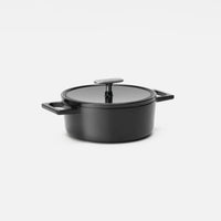 Garnek Mattia 3.0 Standard, ø 20 cm (2 l) - Garnek żeliwny emaliowany z pokrywką, błyszczący czarny