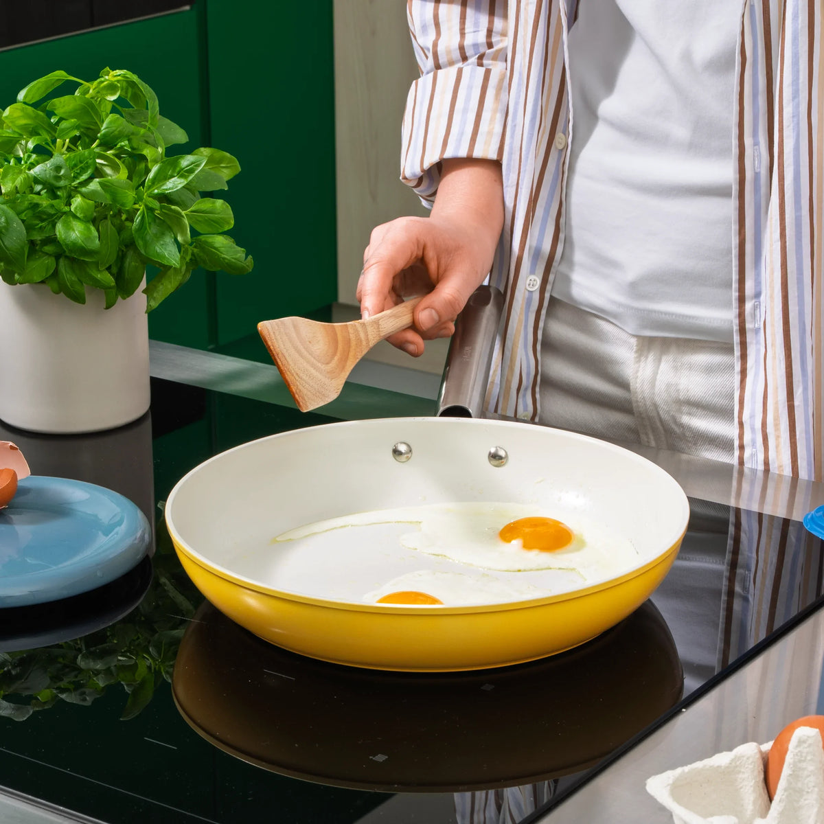 Zestaw patelni Meda 5.0 Standard, ø 20 cm + ø 26 cm, 2 części - Patelnie z nieprzywierającą powłoką ceramiczną, kolor żółty