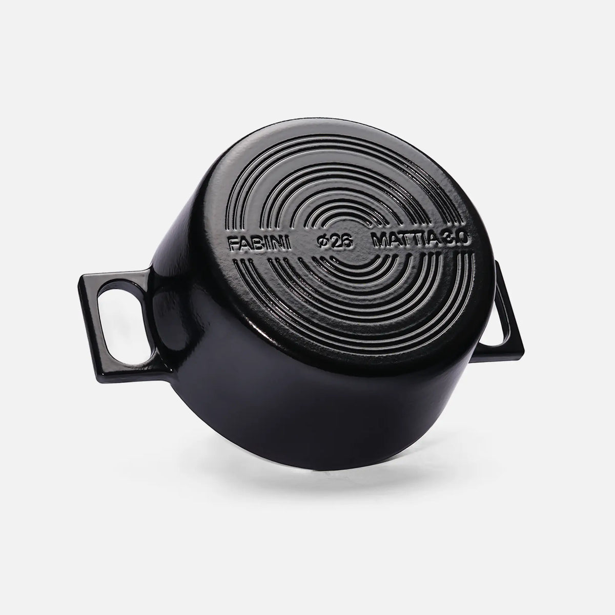 Garnek Mattia 3.0 Standard, ø 26 cm (5,5 l) - Garnek żeliwny emaliowany z pokrywką, błyszczący czarny