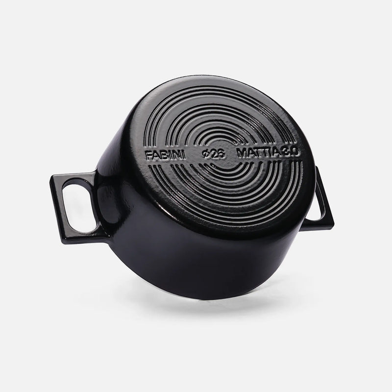 Garnek Mattia 3.0 Standard, ø 26 cm (5,5 l) - Garnek żeliwny emaliowany z pokrywką, błyszczący czarny