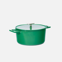 Garnek Mattia 3.0 Standard, ø 26 cm (5,5 l) - Garnek żeliwny emaliowany z pokrywką, błyszczący zielony