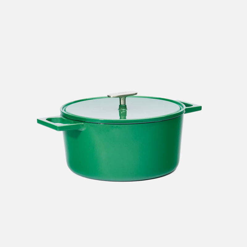 Garnek Mattia 3.0 Standard, ø 26 cm (5,5 l) - Garnek żeliwny emaliowany z pokrywką, błyszczący zielony