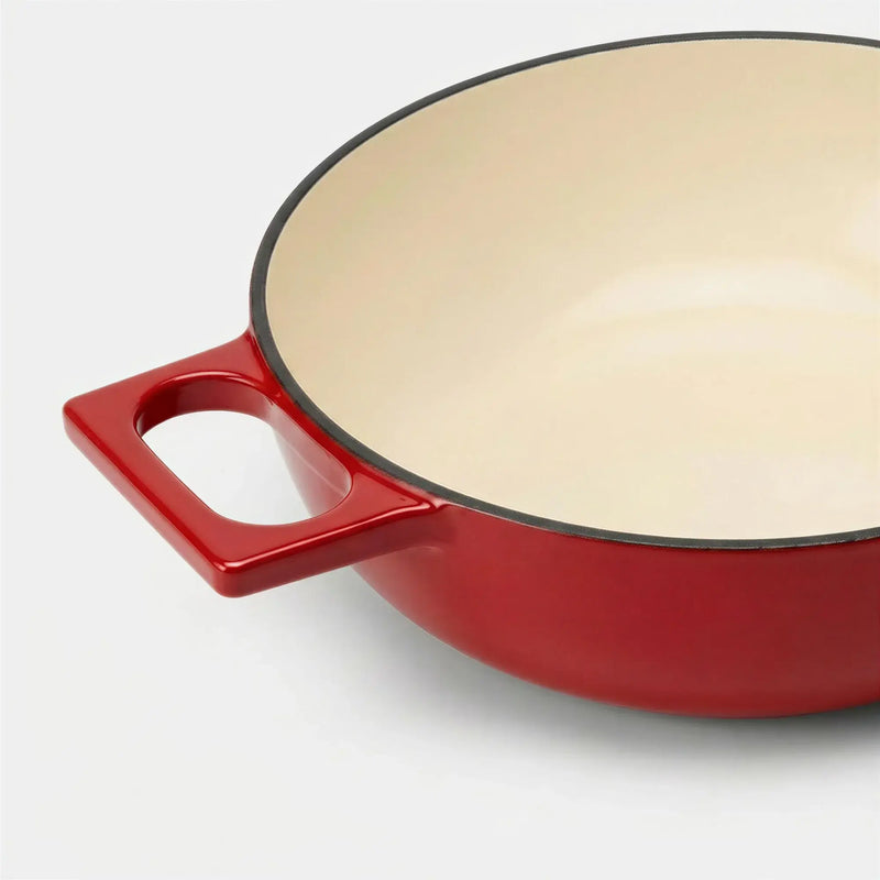 Patelnia do serwowania Mattia 3.0 Standard, ø 26 cm - Patelnia żeliwna emaliowana z pokrywką, błyszcząca czerwona
