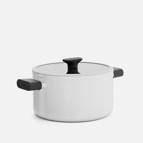 Garnek Meda 5.0 Economy, ø 24 cm (5,4 l) - Garnek z nieprzywierającą powłoką ceramiczną z pokrywką, kolor kremowy