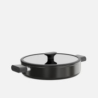 Patelnia do serwowania Meda 5.0 Economy, ø 28 cm - Patelnia z nieprzywierającą powłoką ceramiczną z pokrywką, kolor czarny