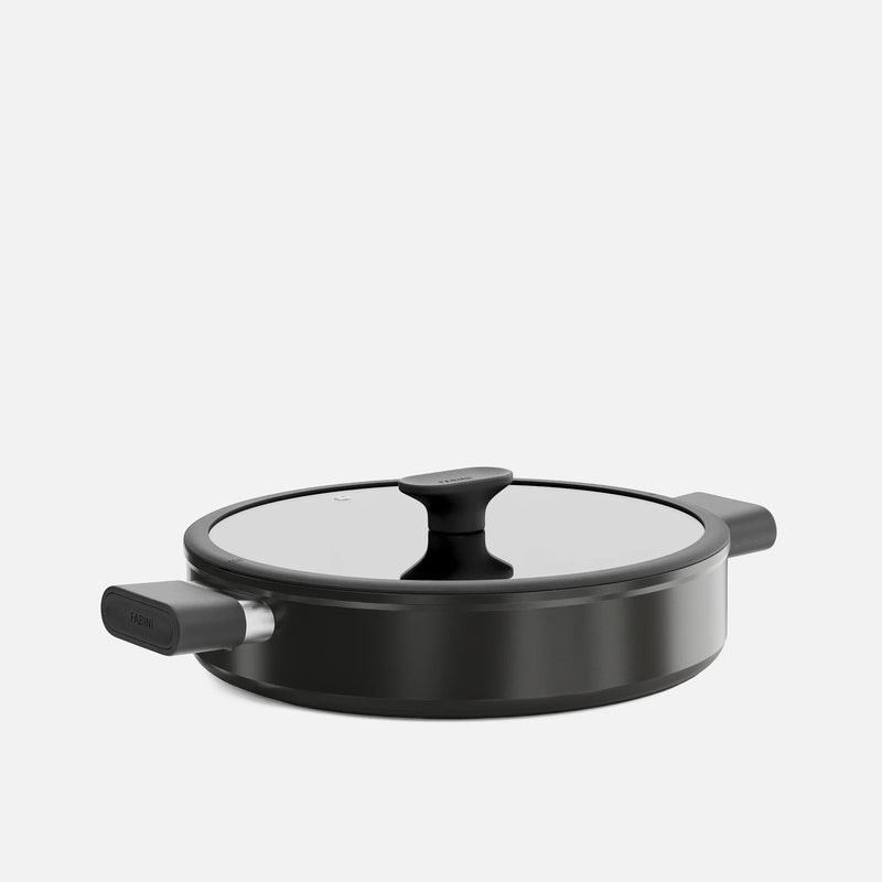 Patelnia do serwowania Meda 5.0 Economy, ø 28 cm - Patelnia z nieprzywierającą powłoką ceramiczną z pokrywką, kolor czarny