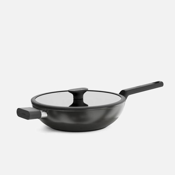 Patelnia wok Meda 5.0 Economy, ø 28 cm - Patelnia z nieprzywierającą powłoką ceramiczną z pokrywką, kolor czarny