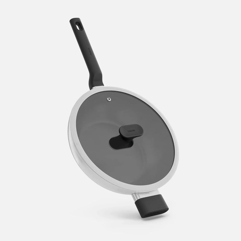 Patelnia wok Meda 5.0 Economy, ø 28 cm - Patelnia z nieprzywierającą powłoką ceramiczną z pokrywką, kolor kremowy