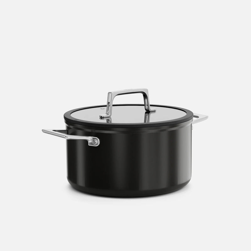 Garnek Meda 5.0 Pro, ø 24 cm (5,4 l) - Garnek z nieprzywierającą powłoką ceramiczną z pokrywką, kolor czarny