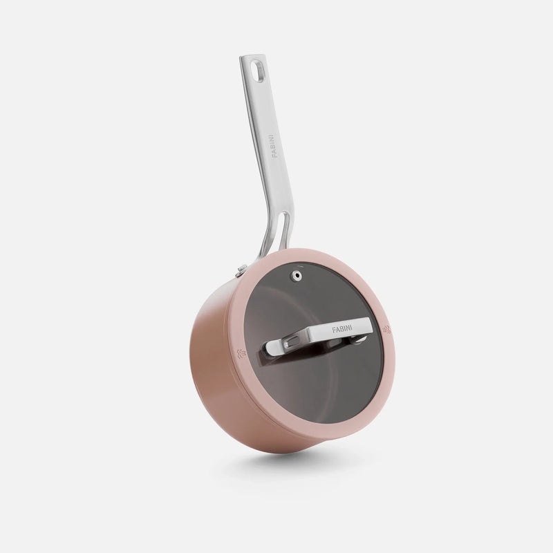 Rondel Meda 5.0 Pro, ø 16 cm (1,2 l) - Rondel z nieprzywierającą powłoką ceramiczną z pokrywką, kolor brzoskwiniowy