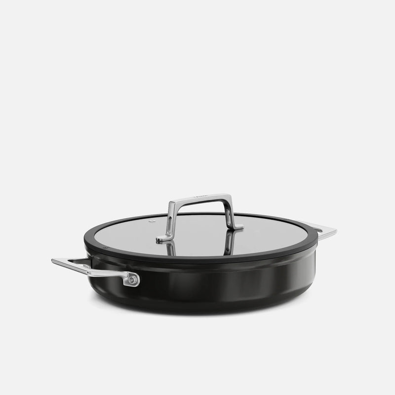 Patelnia do serwowania Meda 5.0 Pro, ø 28 cm - Patelnia z nieprzywierającą powłoką ceramiczną z pokrywką, kolor czarny