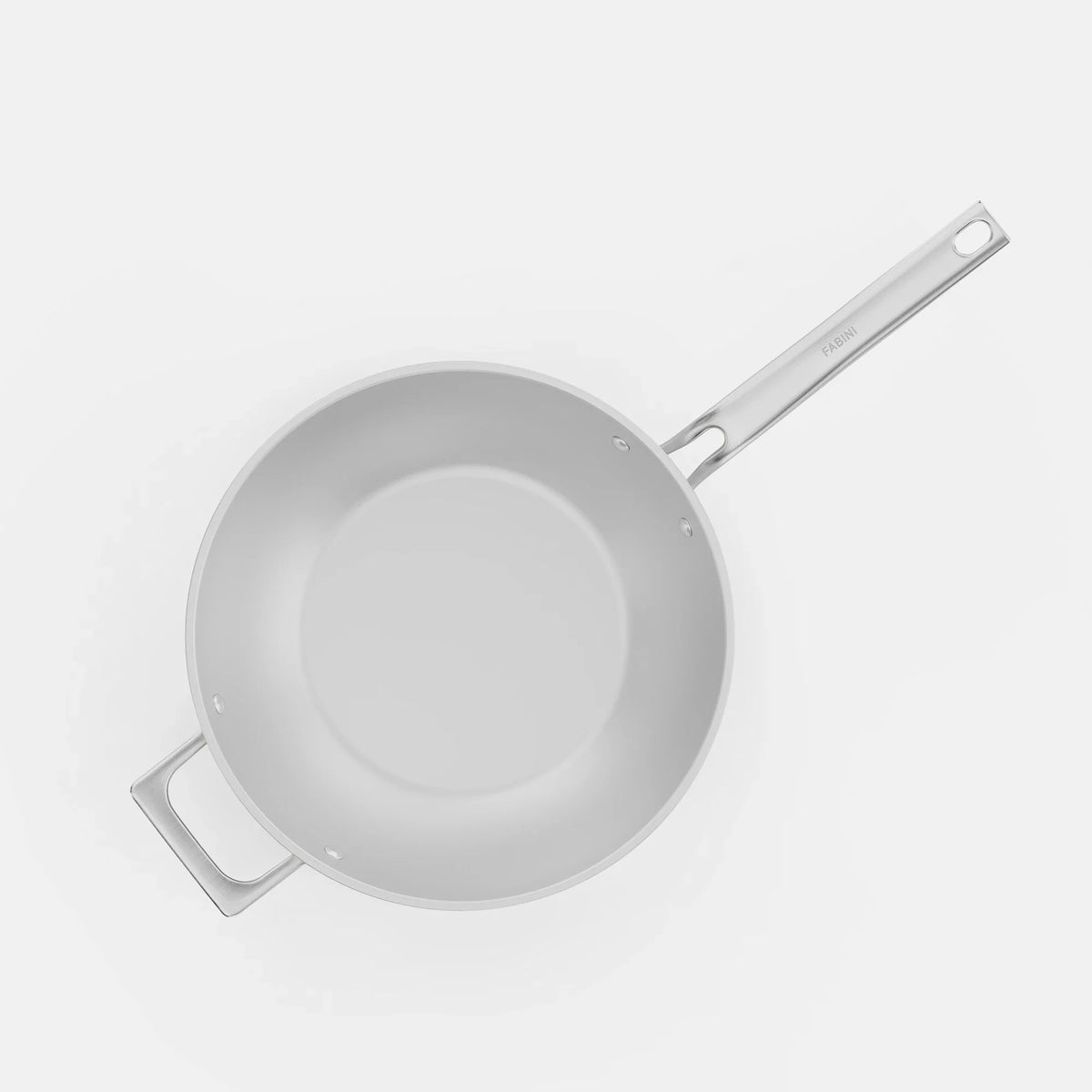 Patelnia wok Meda 5.0 Pro, ø 28 cm - Patelnia z nieprzywierającą powłoką ceramiczną z pokrywką, kolor jasnoszary