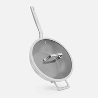 Patelnia wok Meda 5.0 Pro, ø 28 cm - Patelnia z nieprzywierającą powłoką ceramiczną z pokrywką, kolor jasnoszary