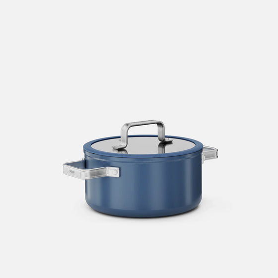 Garnek Meda 5.0 Standard, ø 20 cm (2,6 l) - Garnek z nieprzywierającą powłoką ceramiczną z pokrywką, kolor niebieski