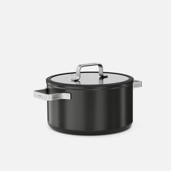 Garnek Meda 5.0 Standard, ø 24 cm (5,4 l) - Garnek z nieprzywierającą powłoką ceramiczną z pokrywką, kolor czarny