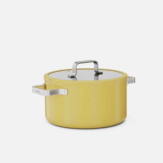 Garnek Meda 5.0 Standard, ø 24 cm (5,4 l) - Garnek z nieprzywierającą powłoką ceramiczną z pokrywką, kolor żółty