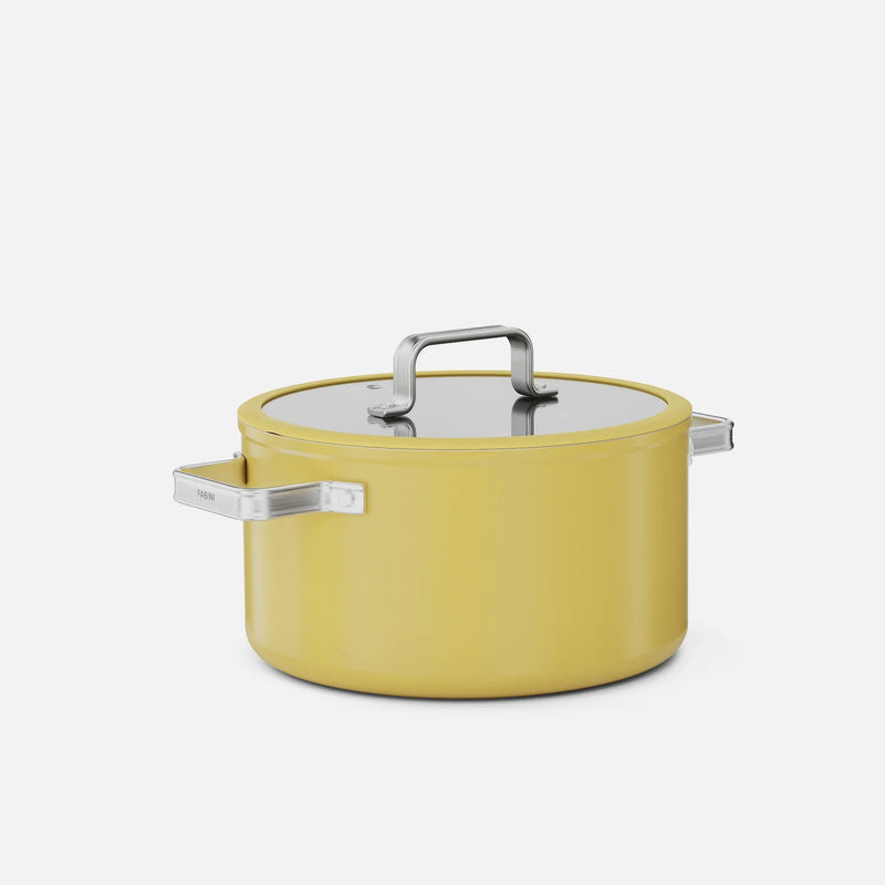 Garnek Meda 5.0 Standard, ø 24 cm (5,4 l) - Garnek z nieprzywierającą powłoką ceramiczną z pokrywką, kolor żółty