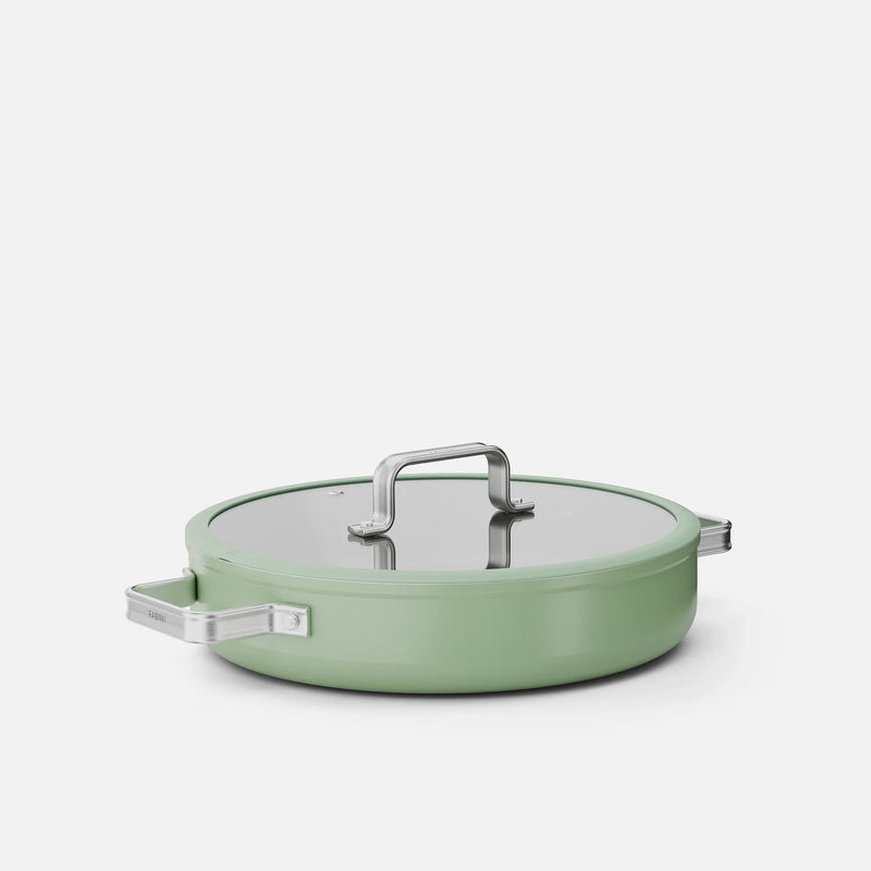 Patelnia do serwowania Meda 5.0 Standard, ø 28 cm - Patelnia z nieprzywierającą powłoką ceramiczną z pokrywką, kolor szałwiowy