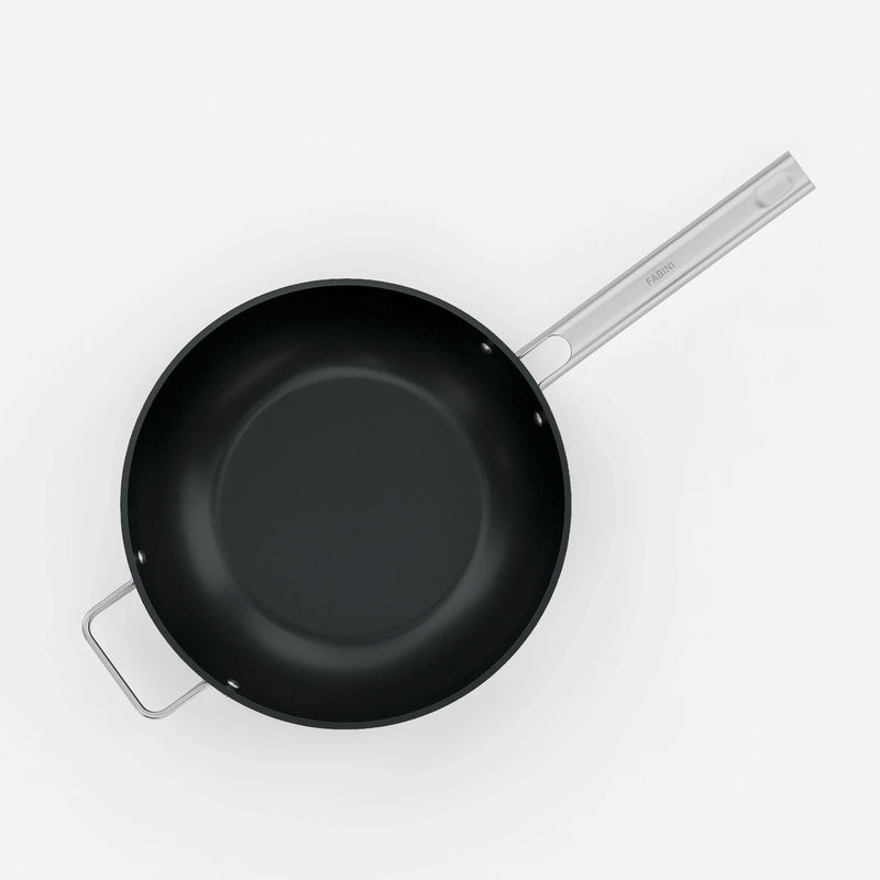 Patelnia wok Meda 5.0 Standard, ø 28 cm - Patelnia z nieprzywierającą powłoką ceramiczną z pokrywką, kolor czarny