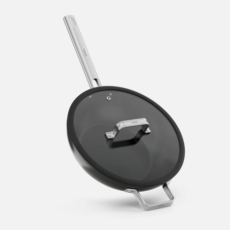Patelnia wok Meda 5.0 Standard, ø 28 cm - Patelnia z nieprzywierającą powłoką ceramiczną z pokrywką, kolor czarny
