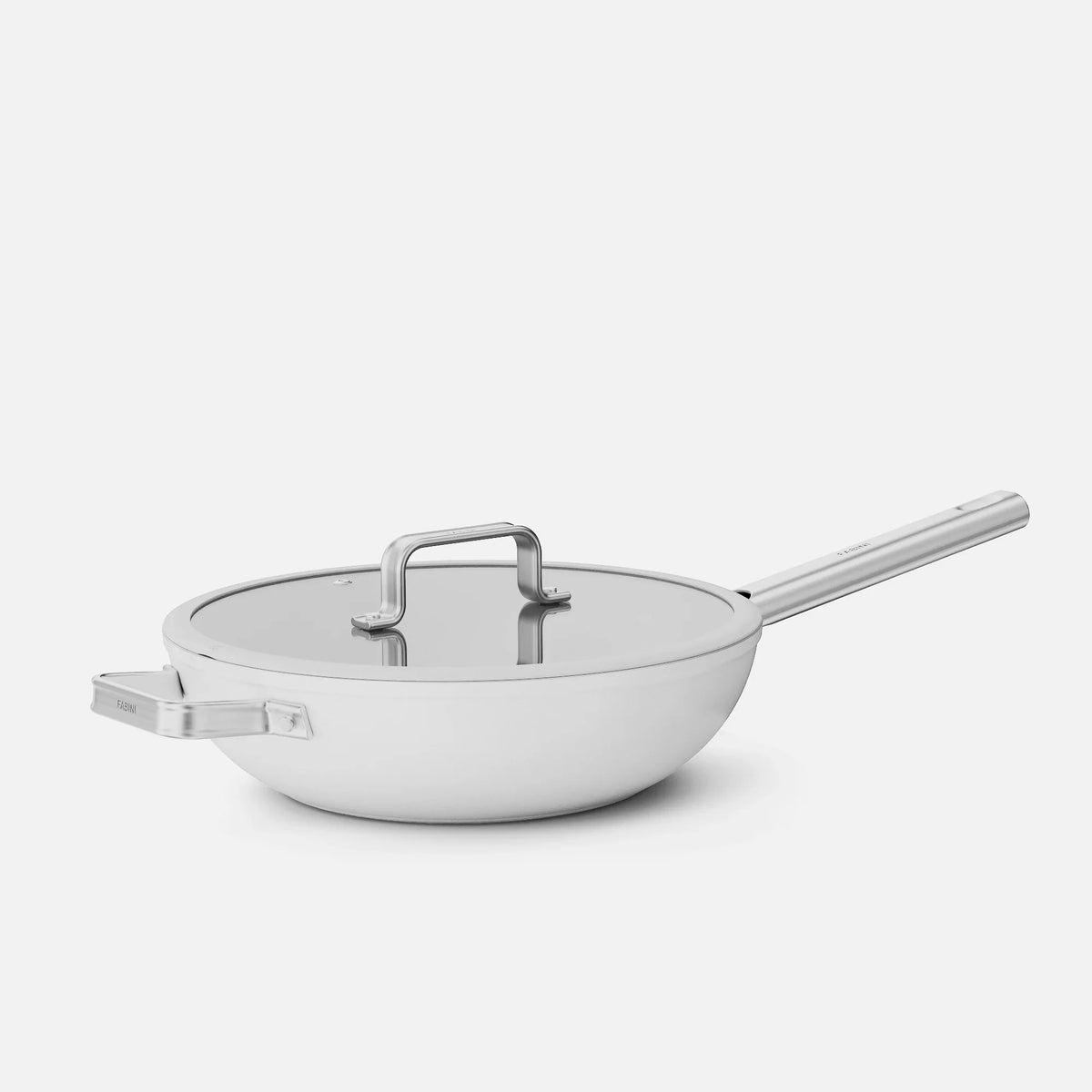 Patelnia wok Meda 5.0 Standard, ø 28 cm - Patelnia z nieprzywierającą powłoką ceramiczną z pokrywką, kolor kremowy