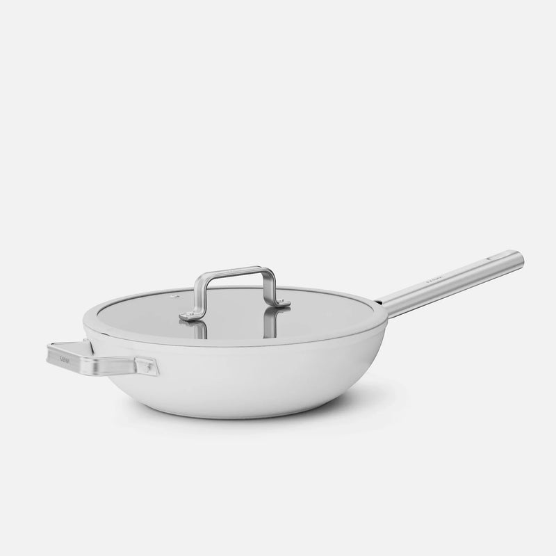 Patelnia wok Meda 5.0 Standard, ø 28 cm - Patelnia z nieprzywierającą powłoką ceramiczną z pokrywką, kolor kremowy