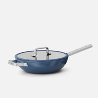 Patelnia wok Meda 5.0 Standard, ø 28 cm - Patelnia z nieprzywierającą powłoką ceramiczną z pokrywką, kolor niebieski