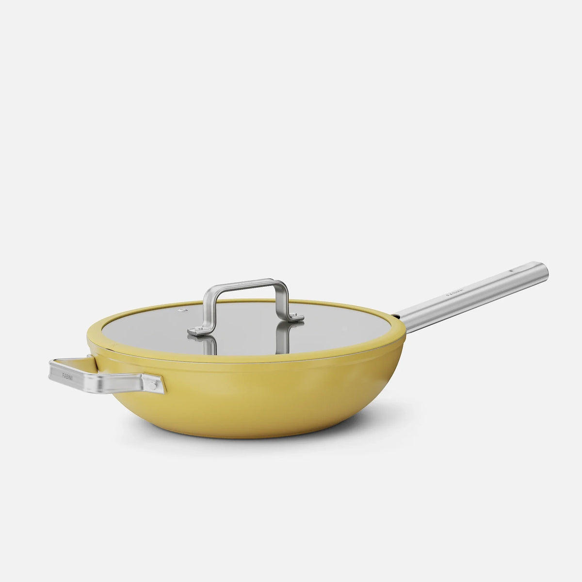 Patelnia wok Meda 5.0 Standard, ø 28 cm - Patelnia z nieprzywierającą powłoką ceramiczną z pokrywką, kolor żółty