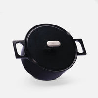 Garnek Mattia 3.0 Standard, ø 26 cm (5,5 l) - Garnek żeliwny emaliowany z pokrywką, błyszczący czarny