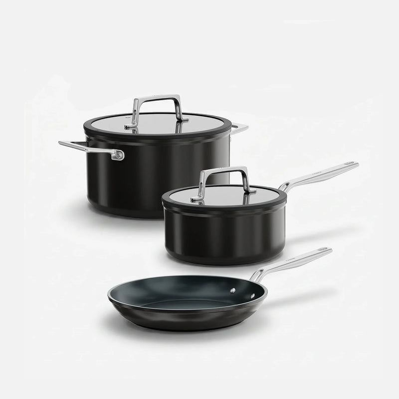 Zestaw naczyń Meda 5.0 Pro, 5 części - Naczynia z nieprzywierającą powłoką ceramiczną, kolor czarny