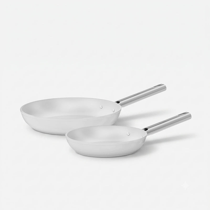 Zestaw patelni Meda 5.0 Standard, ø 20 cm + ø 26 cm, 2 części - Patelnie z nieprzywierającą powłoką ceramiczną, kolor kremowy