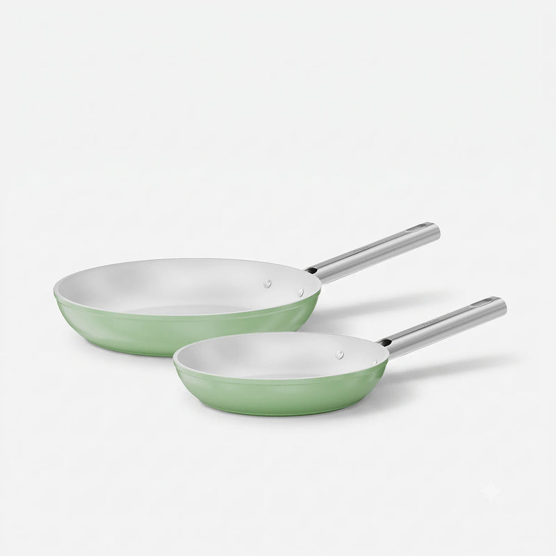 Zestaw patelni Meda 5.0 Standard, ø 20 cm + ø 26 cm, 2 części - Patelnie z nieprzywierającą powłoką ceramiczną, kolor szałwiowy