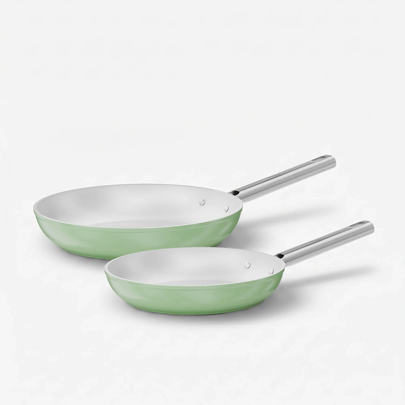 Zestaw patelni Meda 5.0 Standard, ø 24 cm + ø 28 cm, 2 części - Patelnie z nieprzywierającą powłoką ceramiczną, kolor szałwiowy